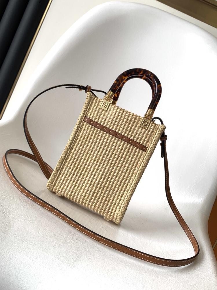 Embroidered Straw Top Handle Bag