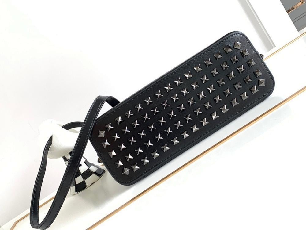 Stylish Refined Studded Top Handle Bag