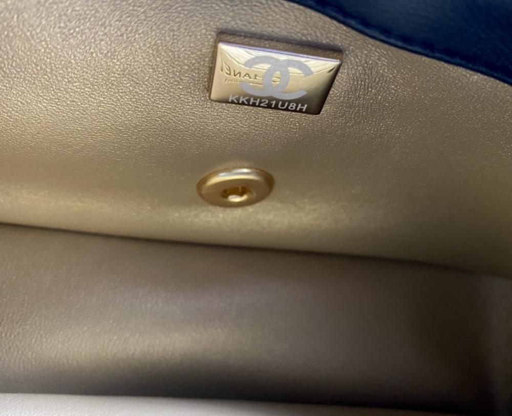 Gold Lambskin Top Handle Bag