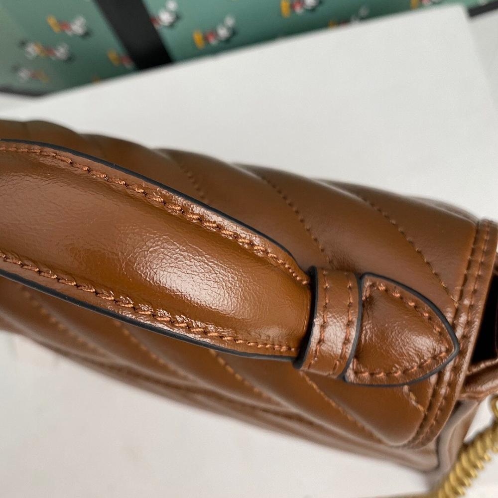 Alma Brown Quilted Leather Top Handle Bag