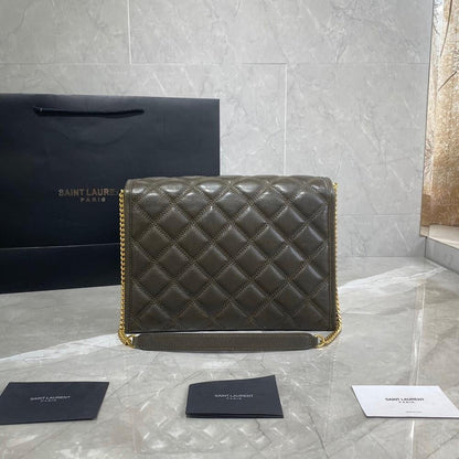 Alma Gold Quilted Leather Shoulder Bag
