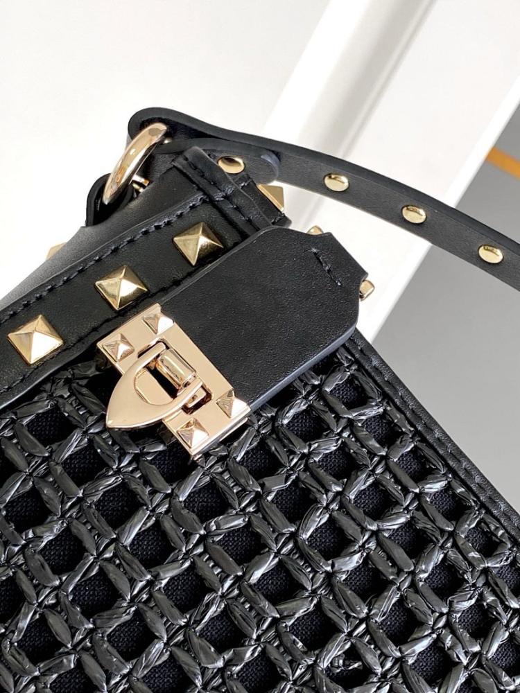 Elegant Stylish Studded Raffia Crossbody Bag – Special Edition
