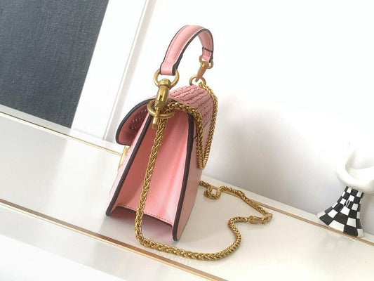 Modern Italian-Inspired Woven Calfskin Shoulder Bag