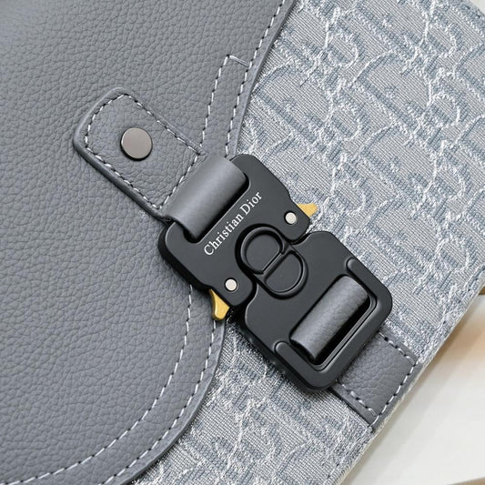Saddle Black Printed Calfskin Shoulder Bag
