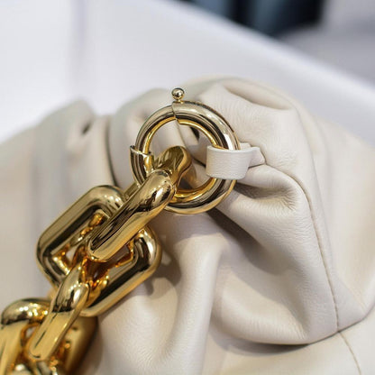 Modern Luxury Gold Leather Top Handle Bag