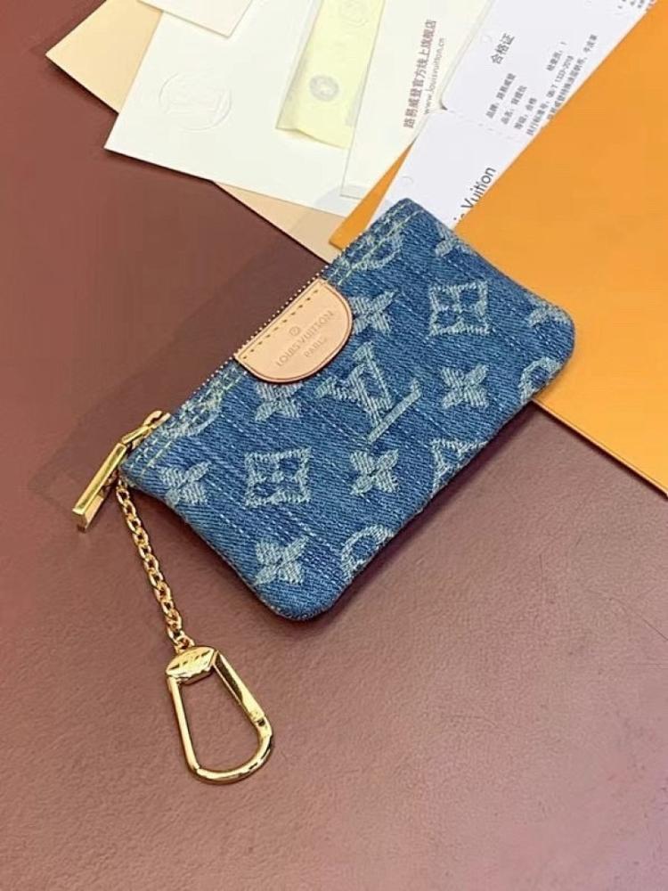 Stylish Refined Blue Calfskin Wallet