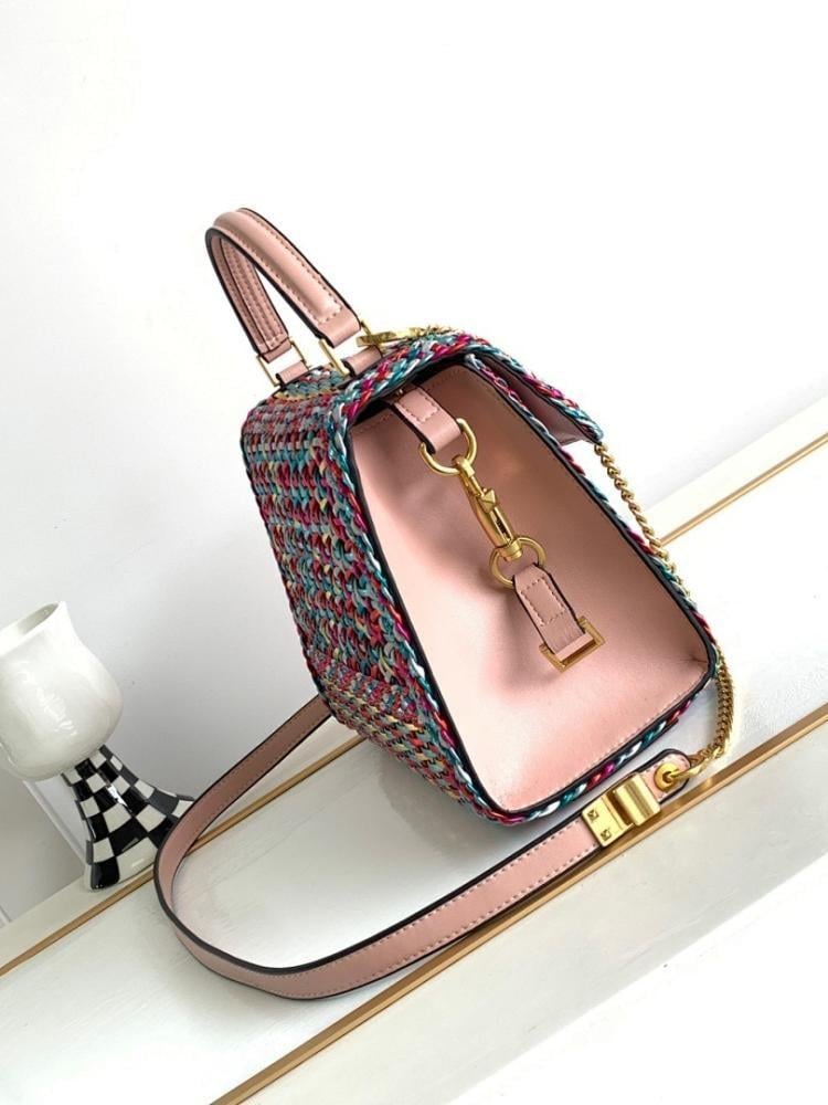 Modern Luxury Gold Woven Leather Tote Bag