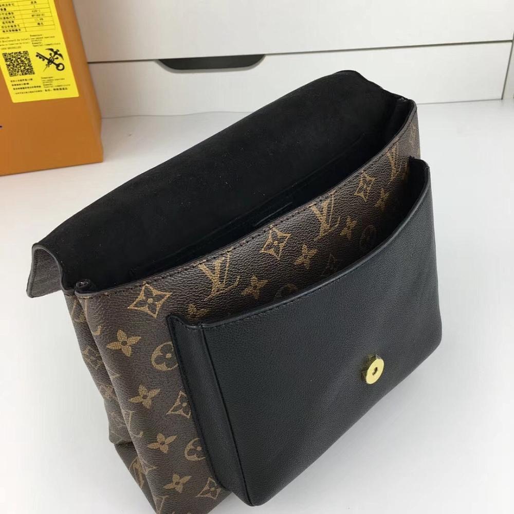Classic Elegant Monogram Leather Messenger Bag