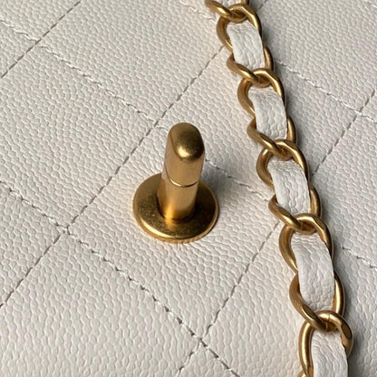 Classic Gold Calfskin Top Handle Bag