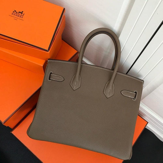Classic Elegant Leather Top Handle Bag