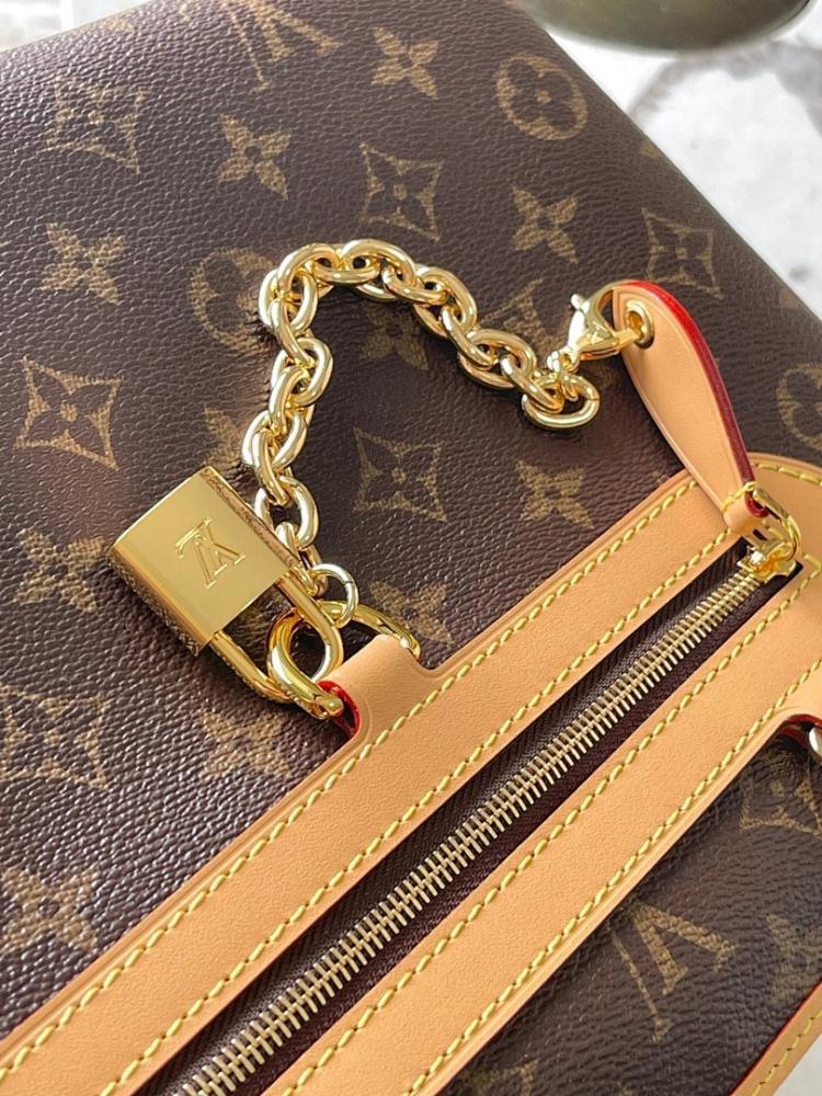 Alma Gold Monogram Calfskin Shoulder Bag