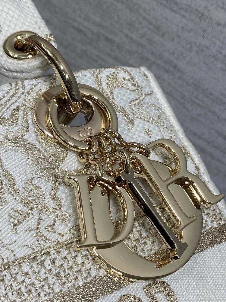 Gold Embroidered Top Handle Bag