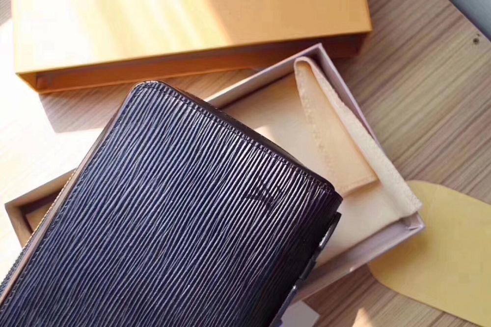 Classic Elegant Black Monogram Leather Wallet