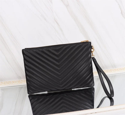 Classic Refined Embroidered Calfskin Top Handle Bag
