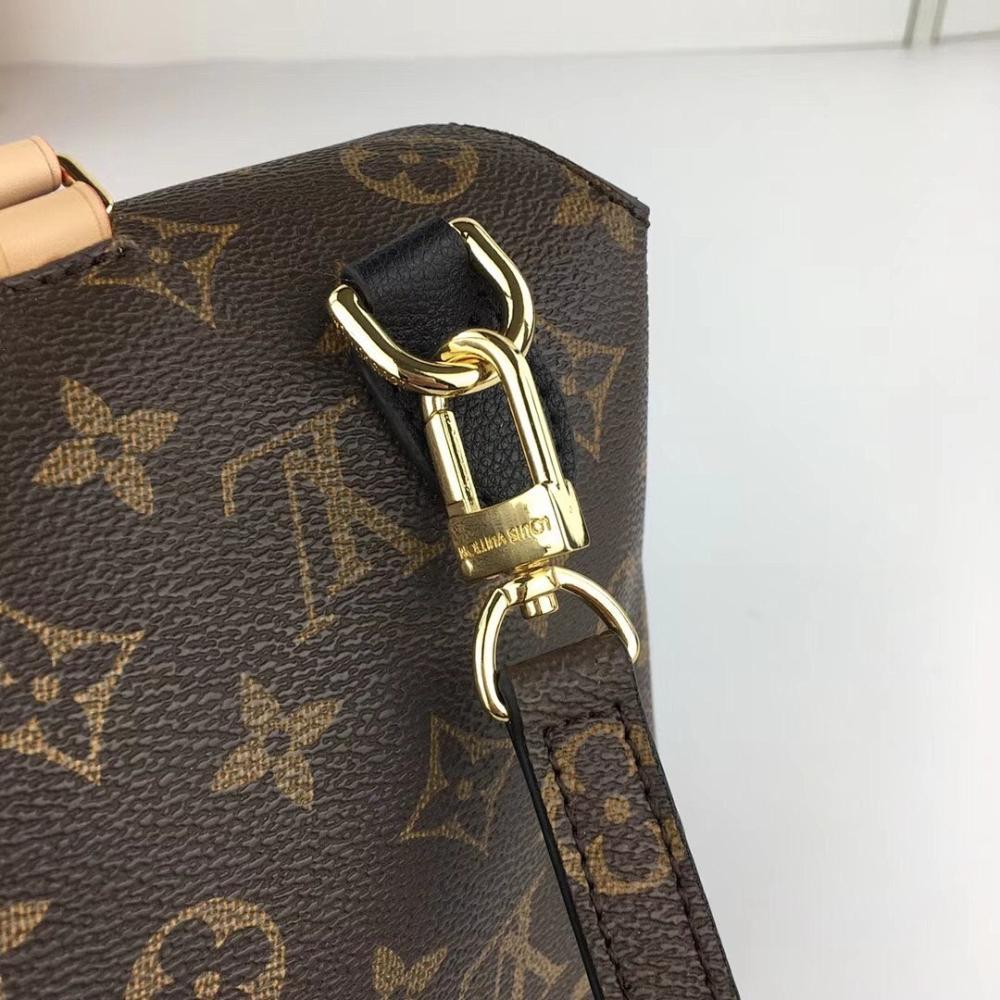 Classic Elegant Monogram Leather Messenger Bag