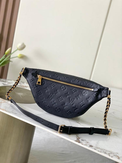 Modern Elegant Gold Monogram Leather Shoulder Bag