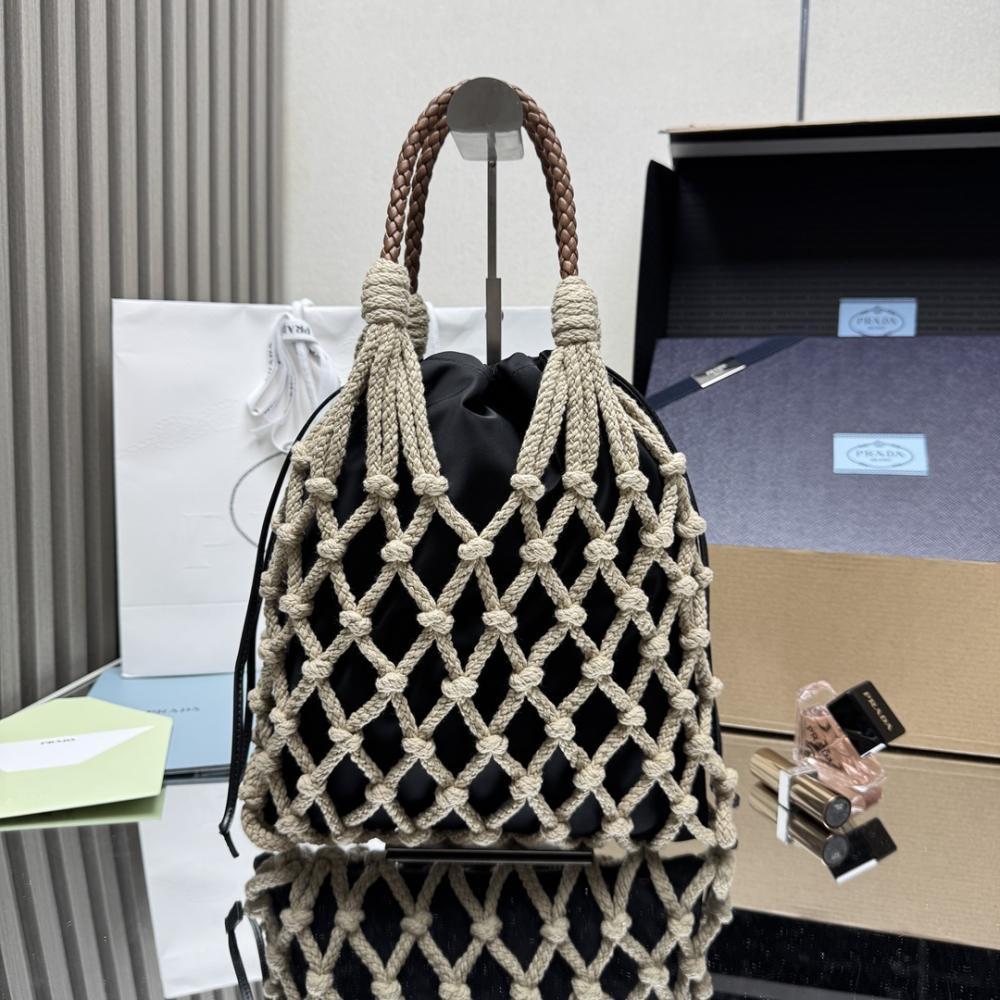 Woven Leather Top Handle Bag