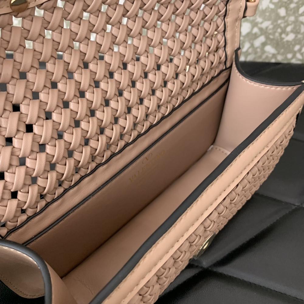 Woven Calfskin Top Handle Bag