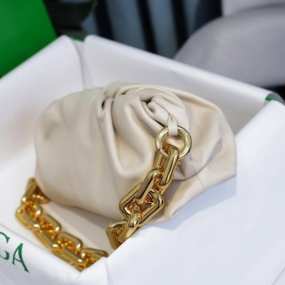 Modern Luxury Gold Leather Top Handle Bag