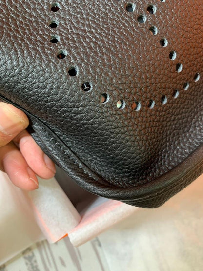 Elegant Refined Leather Top Handle Bag
