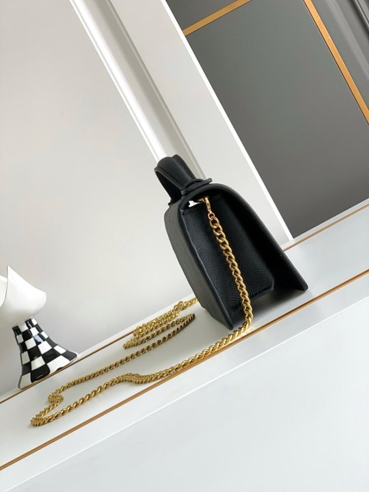 Modern Stylish Gold Leather Top Handle Bag